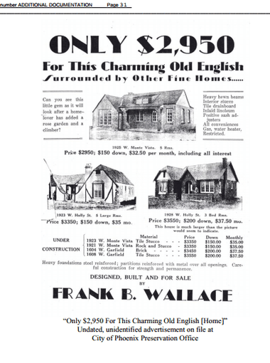 Historic advertisement offering English-style houses in the Villa Verde area