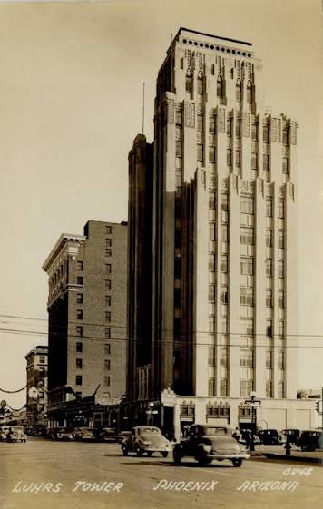 Historic photograph of the Art Deco Luhrs Tower in downtown Phoenix